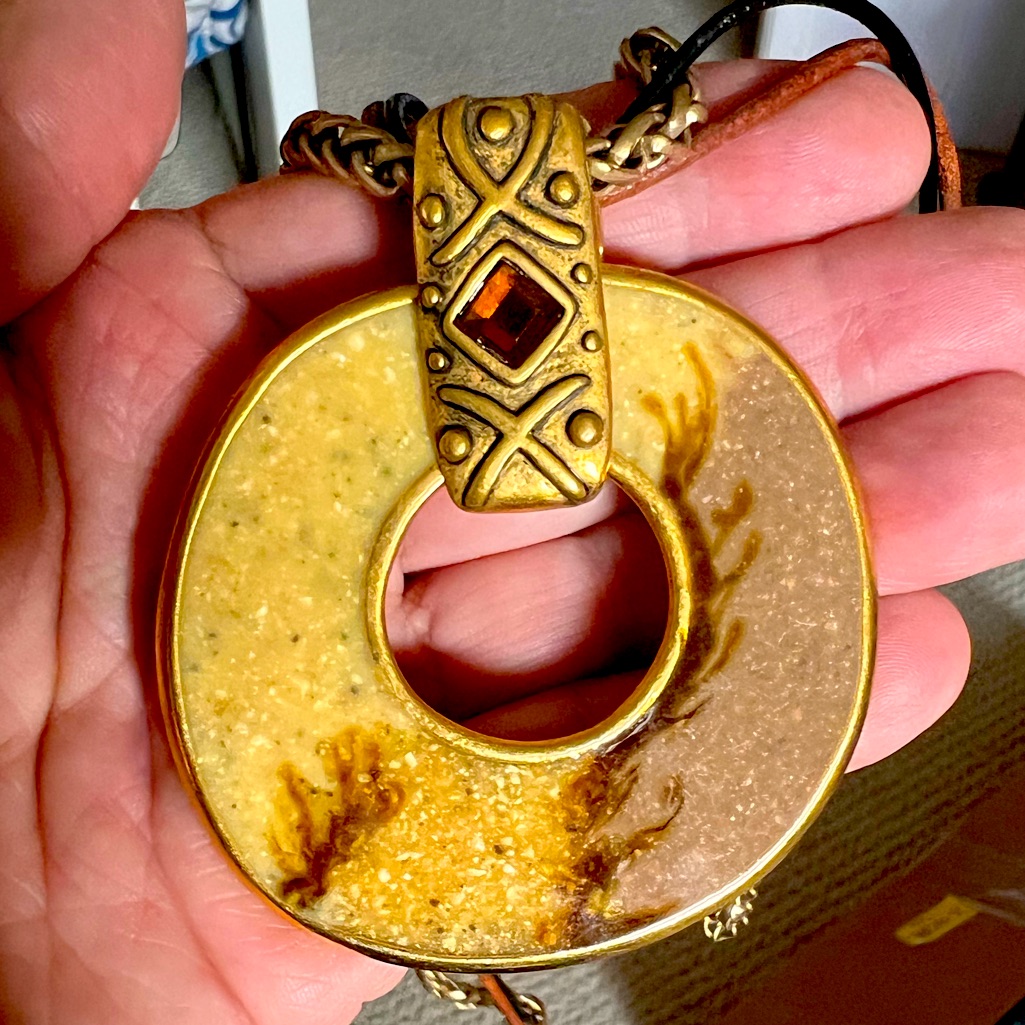 Chicos Disc Pendant Statement Necklace